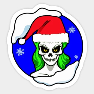 Christmas Skeleton Skull Girl Sticker